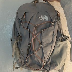 The North Face backpack, grey and coral, Borealis